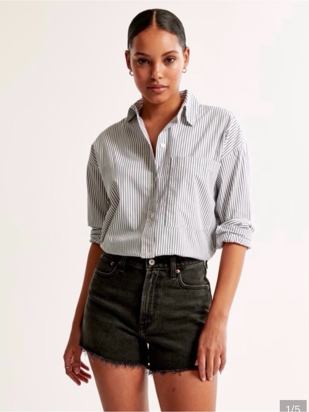 Abercrombie Curve Love Relaxed Cutoff High Rise Short